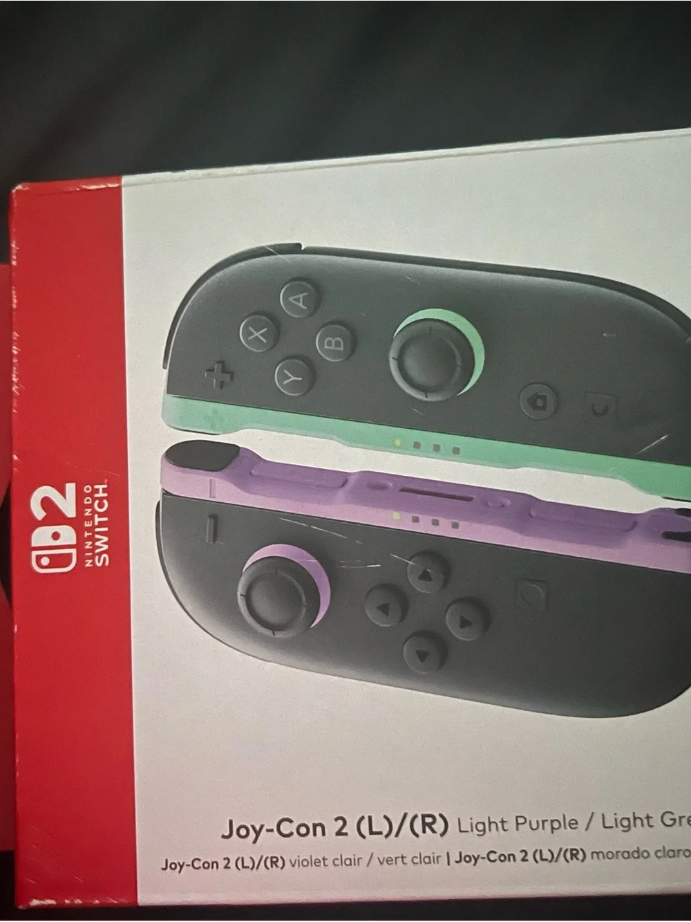 Nintendo Joy-Con 2 Pair — Light Purple & Light Green Accent Controllers